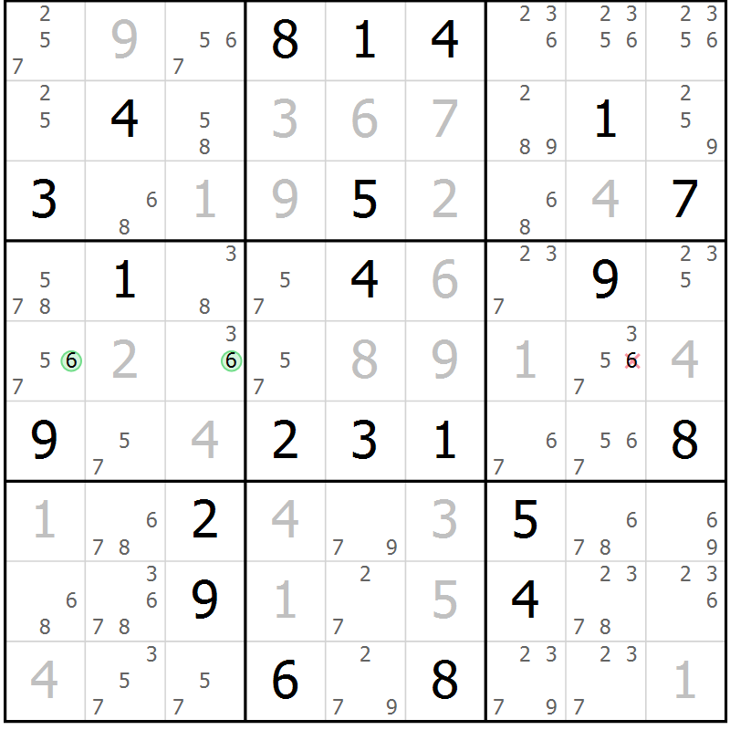 Position des candidats pour la solution de la Gr 7 page 10 du magazine de sudoku Sudoku Suprême n° 037