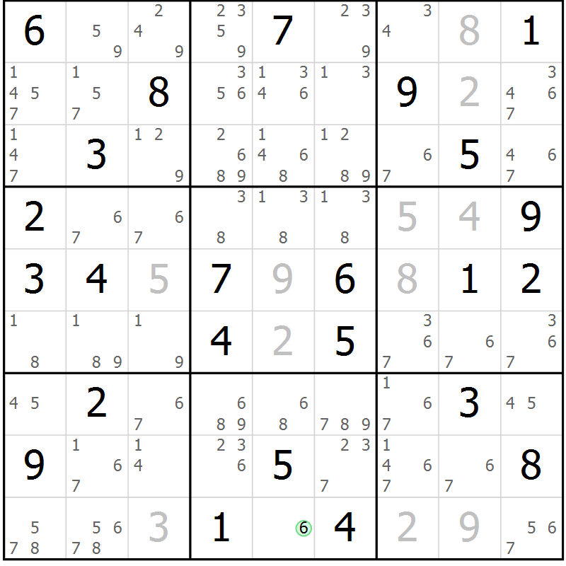 Position des candidats pour la solution de la Gr 72 page 75 du magazine de sudoku Sudoku Suprême n° 037