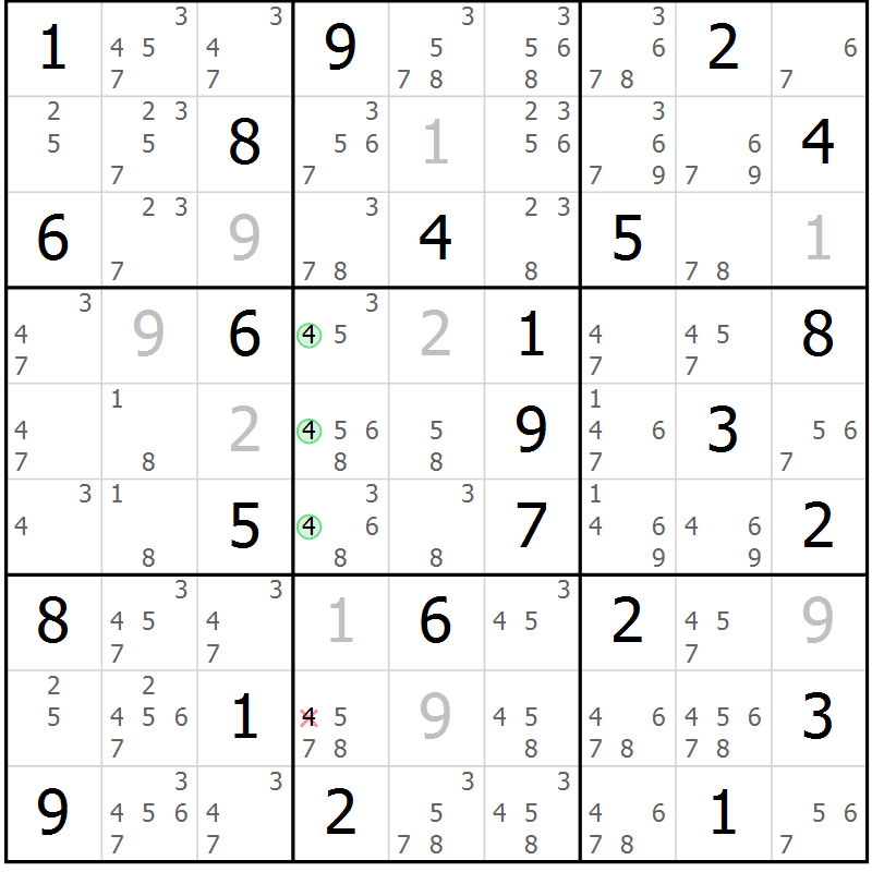 Position des candidats pour la solution de la Gr 75 page 78 du magazine de sudoku Sudoku Suprême n° 037