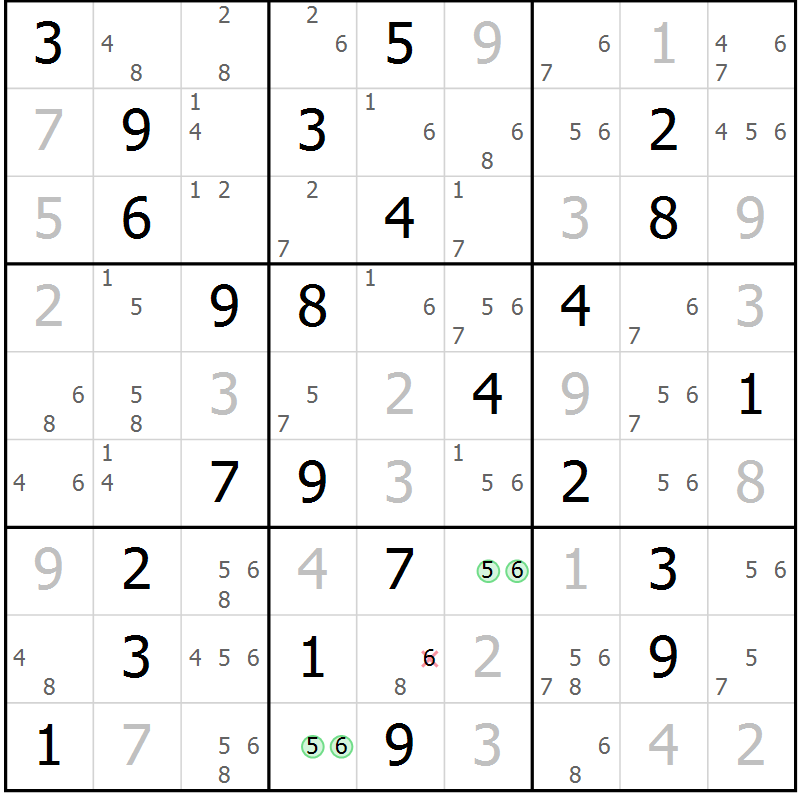 Position des candidats pour la solution de la Gr 76 page 79 du magazine de sudoku Sudoku Suprême n° 037