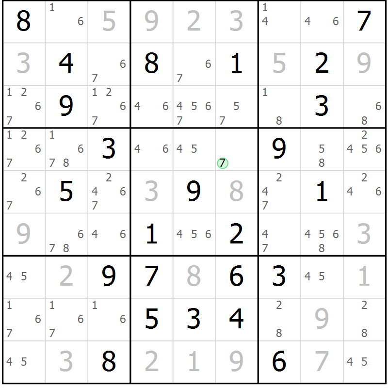 Position des candidats pour la solution de la Gr 77 page 80 du magazine de sudoku Sudoku Suprême n° 037