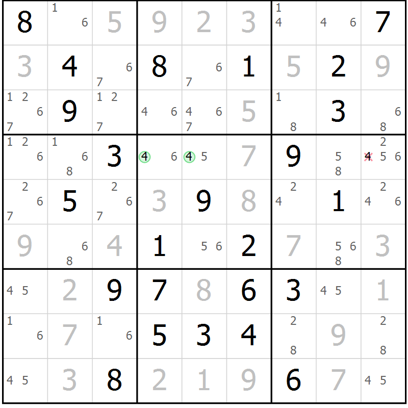 Position des candidats pour la solution de la Gr 77 page 80 du magazine de sudoku Sudoku Suprême n° 037
