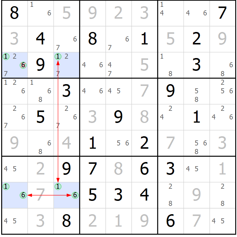 Position des candidats pour la solution de la Gr 77 page 80 du magazine de sudoku Sudoku Suprême n° 037