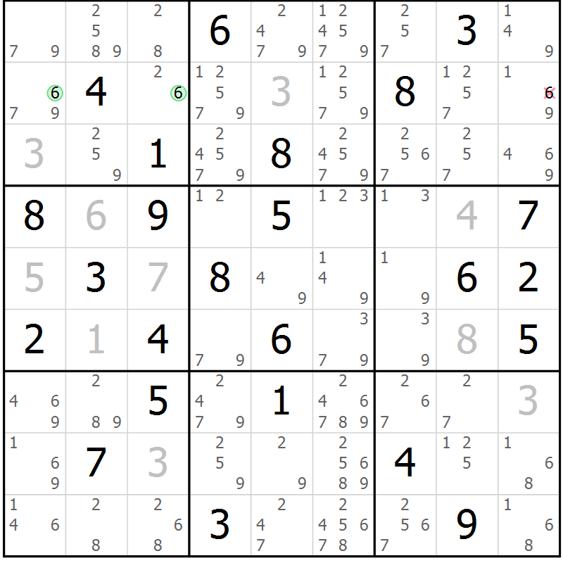 Position des candidats pour la solution de la Gr 78 page 81 du magazine de sudoku Sudoku Suprême n° 037