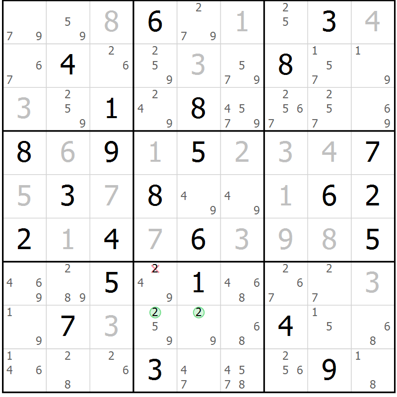 Position des candidats pour la solution de la Gr 78 page 81 du magazine de sudoku Sudoku Suprême n° 037