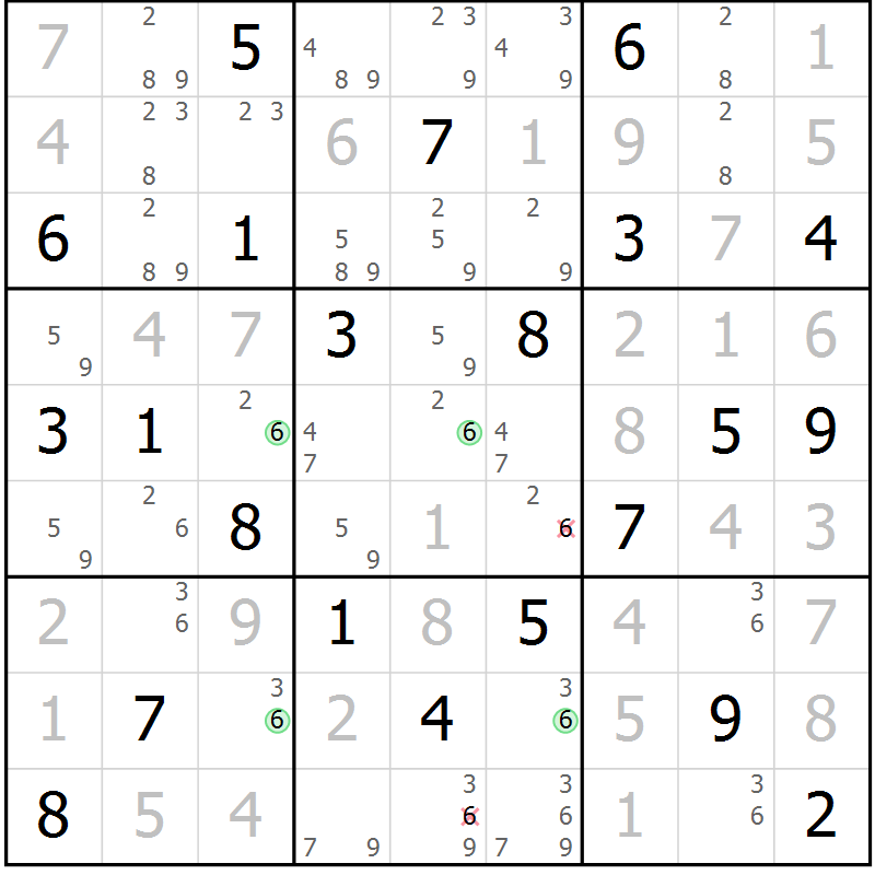 Position des candidats pour la solution de la Gr 8 page 11 du magazine de sudoku Sudoku Suprême n° 037