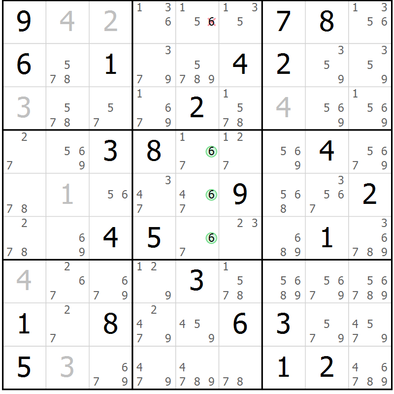Position des candidats pour la solution de la Gr 83 page 86 du magazine de sudoku Sudoku Suprême n° 037