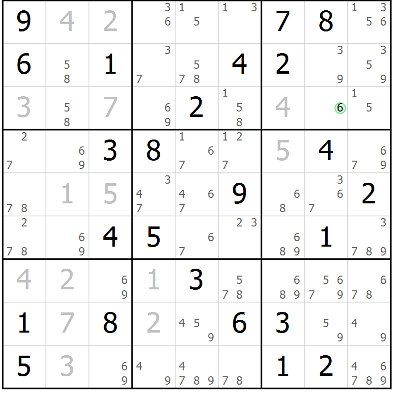 Position des candidats pour la solution de la Gr 83 page 86 du magazine de sudoku Sudoku Suprême n° 037