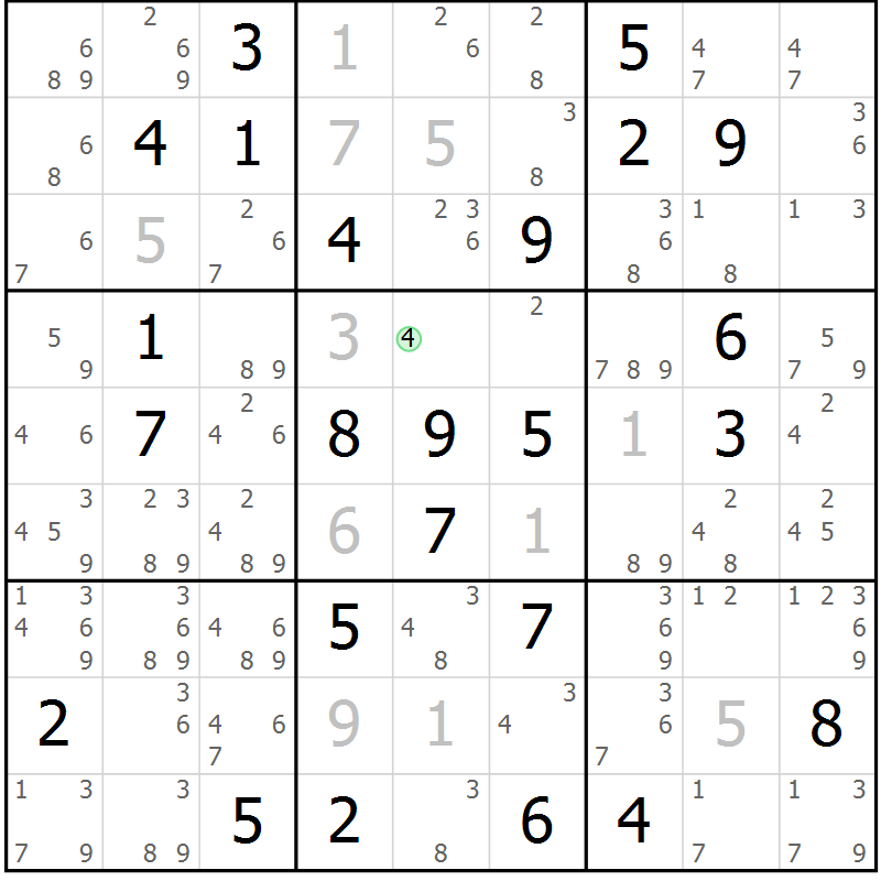 Position des candidats pour la solution de la Gr 84 page 87 du magazine de sudoku Sudoku Suprême n° 037