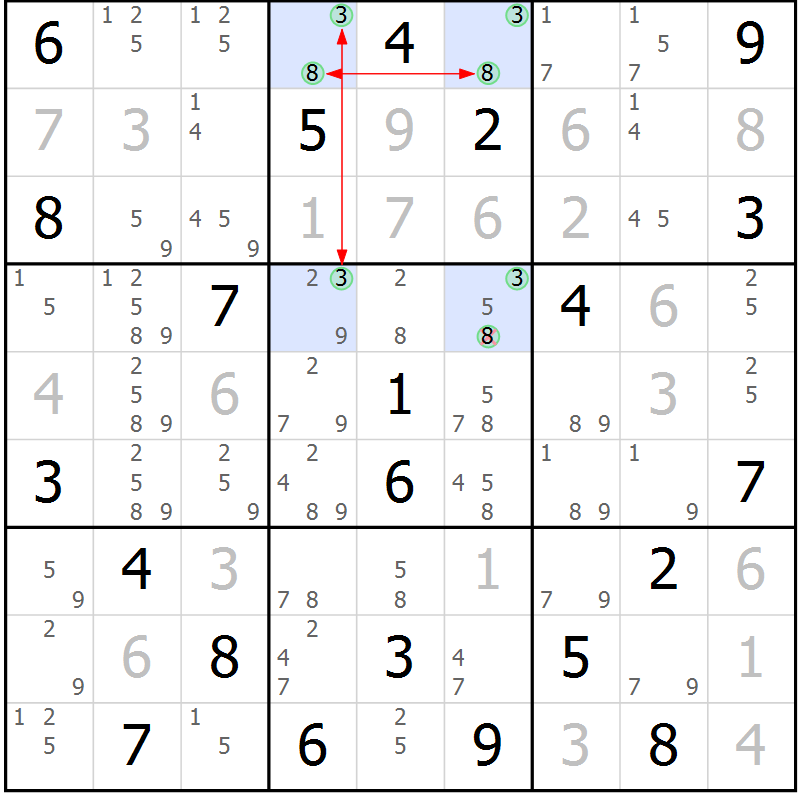 Position des candidats pour la solution de la Gr 11 page 14 du magazine de sudoku Sudoku Suprême n° 039