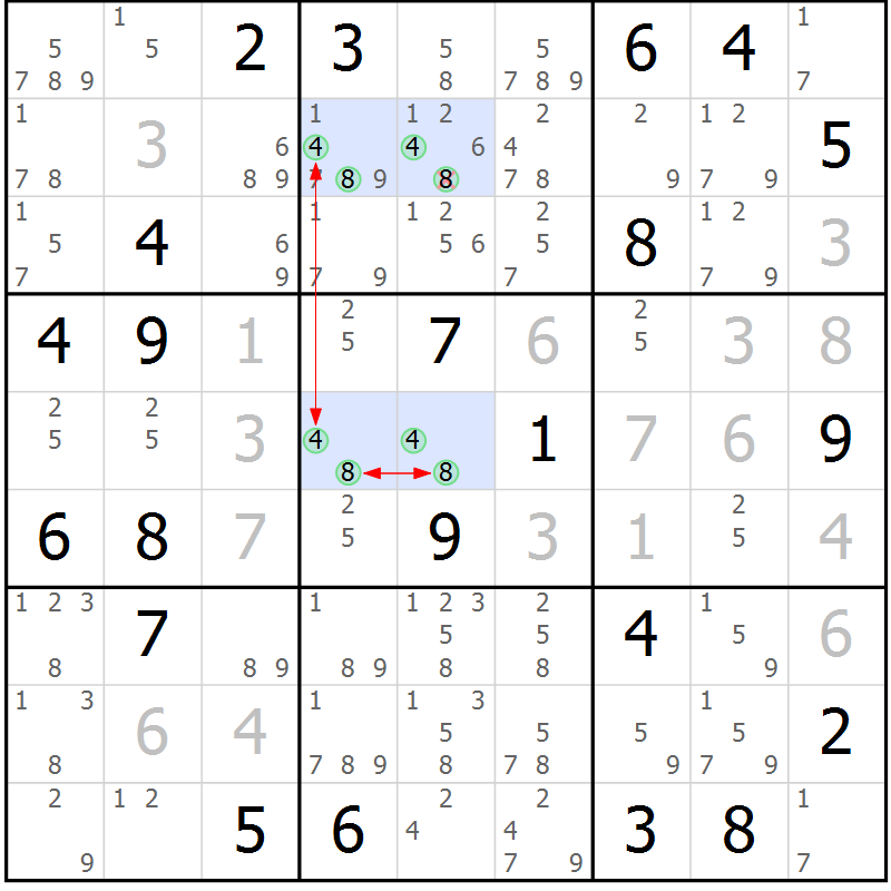 Position des candidats pour la solution de la Gr 13 page 16 du magazine de sudoku Sudoku Suprême n° 039