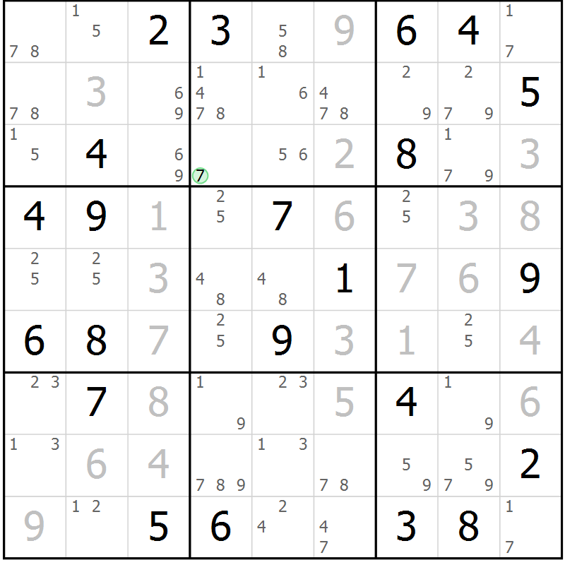 Position des candidats pour la solution de la Gr 13 page 16 du magazine de sudoku Sudoku Suprême n° 039