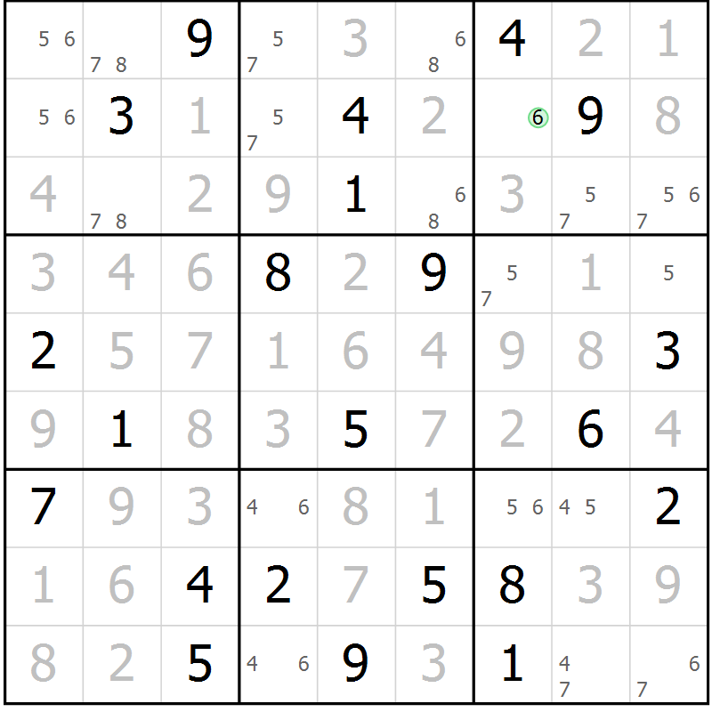 Position des candidats pour la solution de la Gr 14 page 17 du magazine de sudoku Sudoku Suprême n° 039