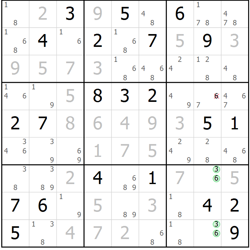 Position des candidats pour la solution de la Gr 21 page 24 du magazine de sudoku Sudoku Suprême n° 039
