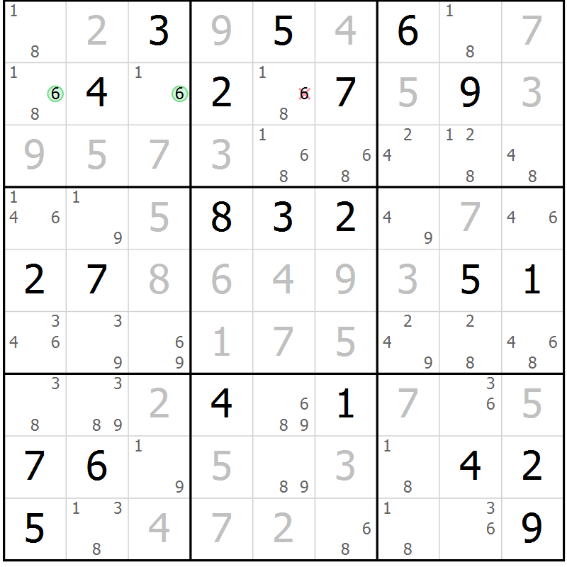 Position des candidats pour la solution de la Gr 21 page 24 du magazine de sudoku Sudoku Suprême n° 039