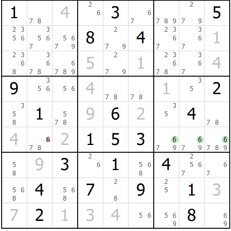 Position des candidats pour la solution de la Gr 24 page 27 du magazine de sudoku Sudoku Suprême n° 039