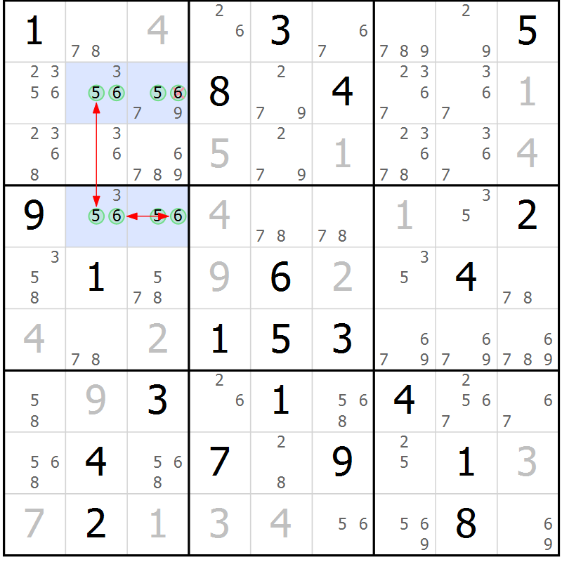 Position des candidats pour la solution de la Gr 24 page 27 du magazine de sudoku Sudoku Suprême n° 039