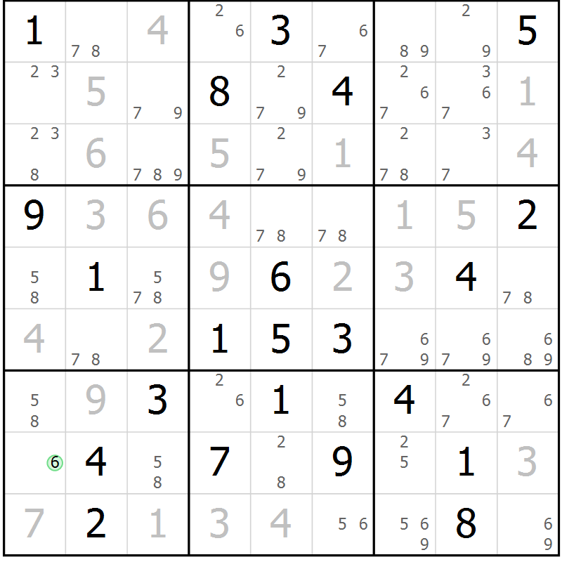 Position des candidats pour la solution de la Gr 24 page 27 du magazine de sudoku Sudoku Suprême n° 039