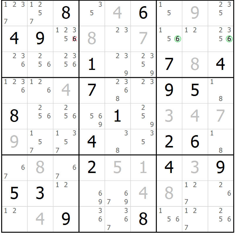 Position des candidats pour la solution de la Gr 27 page 30 du magazine de sudoku Sudoku Suprême n° 039