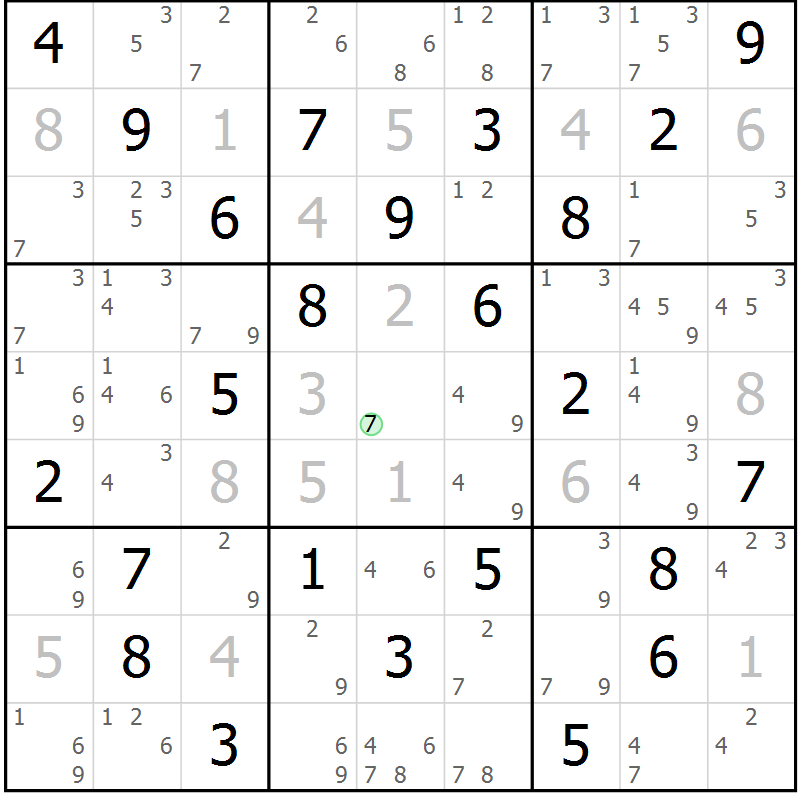 Position des candidats pour la solution de la Gr 32 page 35 du magazine de sudoku Sudoku Suprême n° 039