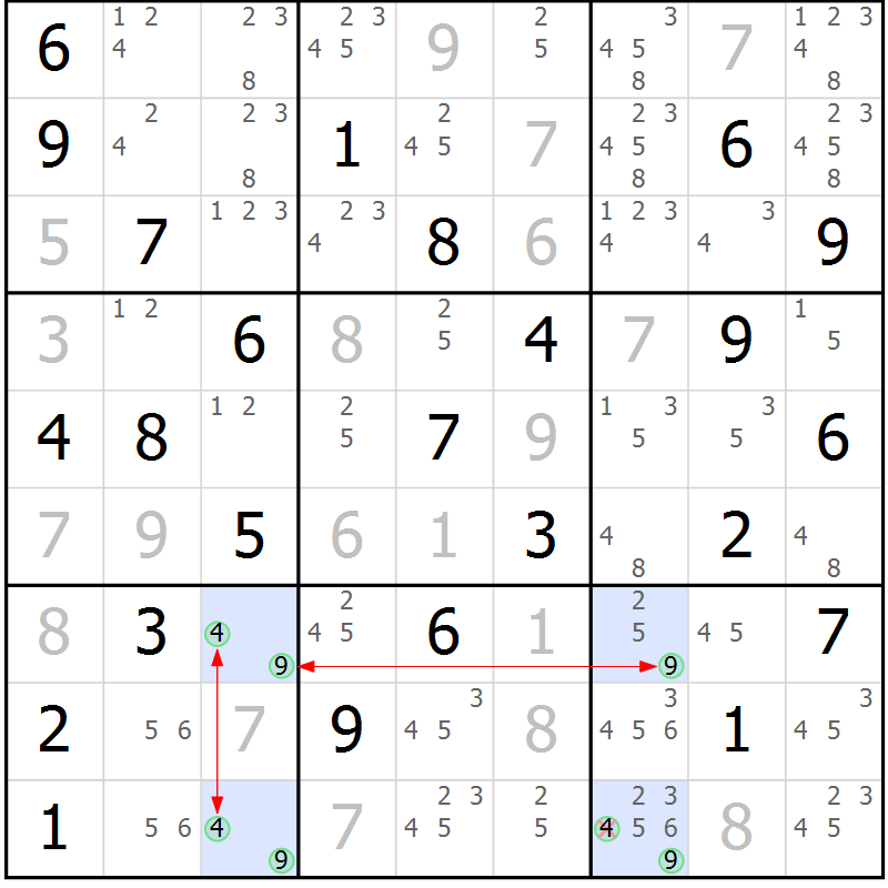 Position des candidats pour la solution de la Gr 34 page 37 du magazine de sudoku Sudoku Suprême n° 039