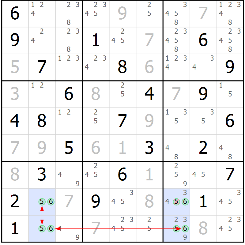 Position des candidats pour la solution de la Gr 34 page 37 du magazine de sudoku Sudoku Suprême n° 039