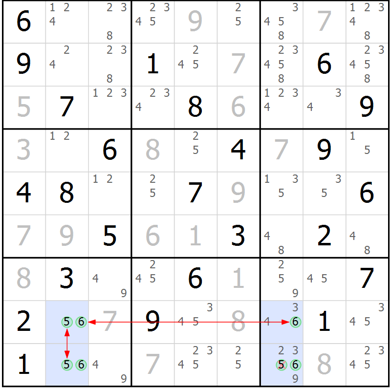 Position des candidats pour la solution de la Gr 34 page 37 du magazine de sudoku Sudoku Suprême n° 039