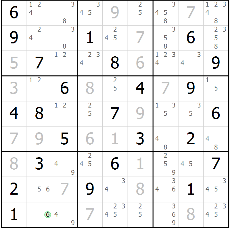 Position des candidats pour la solution de la Gr 34 page 37 du magazine de sudoku Sudoku Suprême n° 039