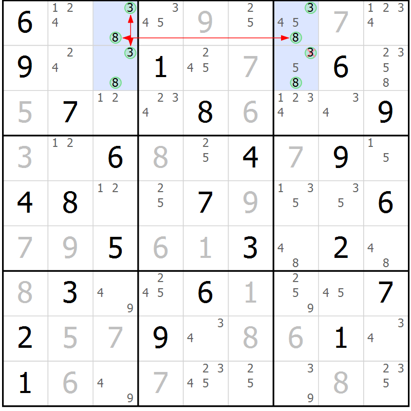 Position des candidats pour la solution de la Gr 34 page 37 du magazine de sudoku Sudoku Suprême n° 039