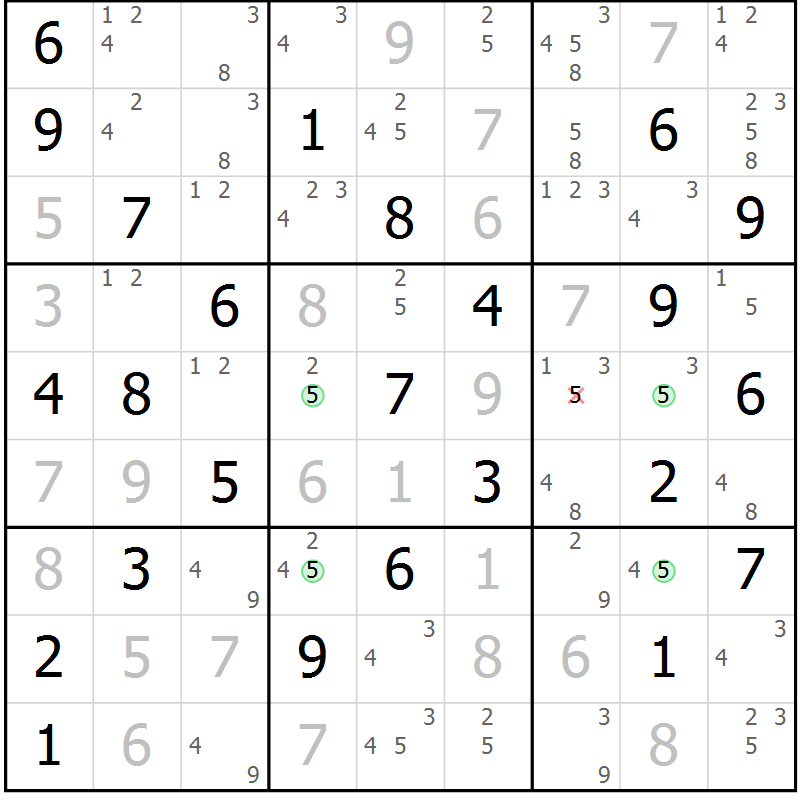Position des candidats pour la solution de la Gr 34 page 37 du magazine de sudoku Sudoku Suprême n° 039