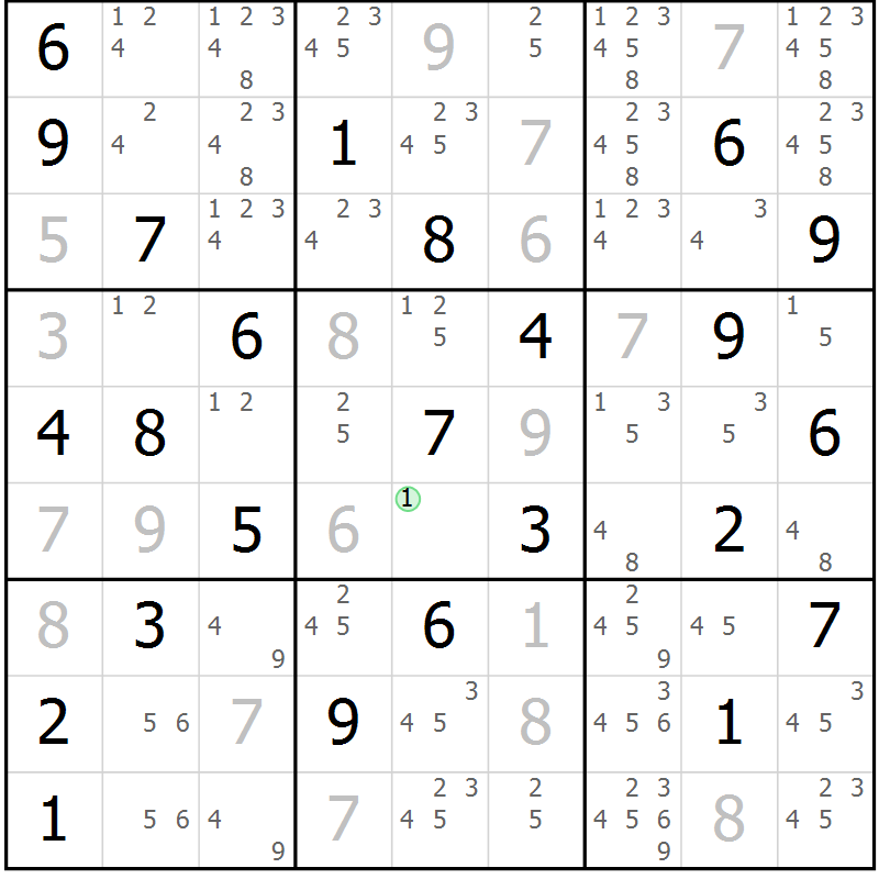 Position des candidats pour la solution de la Gr 34 page 37 du magazine de sudoku Sudoku Suprême n° 039