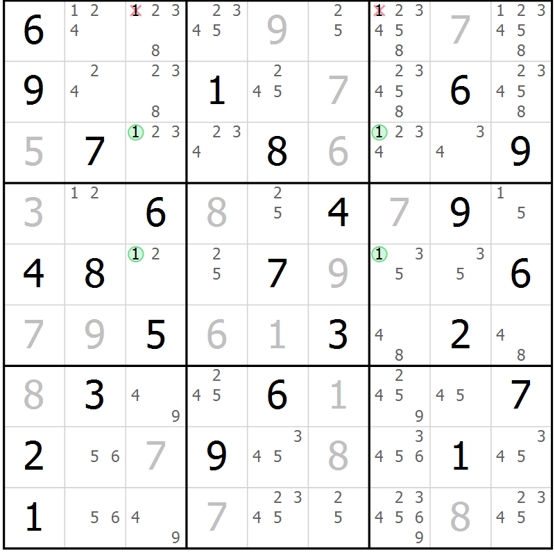 Position des candidats pour la solution de la Gr 34 page 37 du magazine de sudoku Sudoku Suprême n° 039