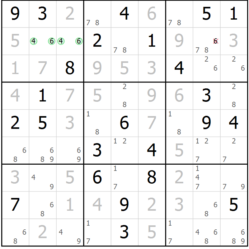Position des candidats pour la solution de la Gr 36 page 39 du magazine de sudoku Sudoku Suprême n° 039