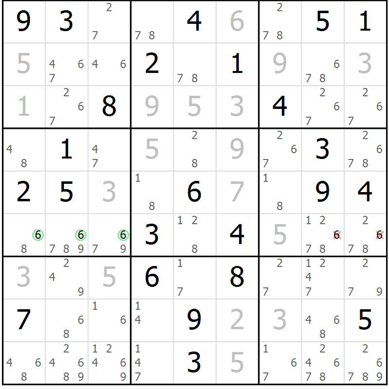 Position des candidats pour la solution de la Gr 36 page 39 du magazine de sudoku Sudoku Suprême n° 039
