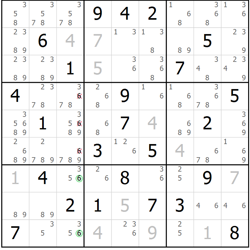 Position des candidats pour la solution de la Gr 37 page 40 du magazine de sudoku Sudoku Suprême n° 039