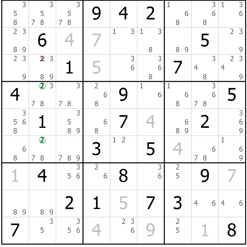 Position des candidats pour la solution de la Gr 37 page 40 du magazine de sudoku Sudoku Suprême n° 039