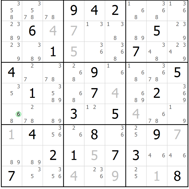 Position des candidats pour la solution de la Gr 37 page 40 du magazine de sudoku Sudoku Suprême n° 039