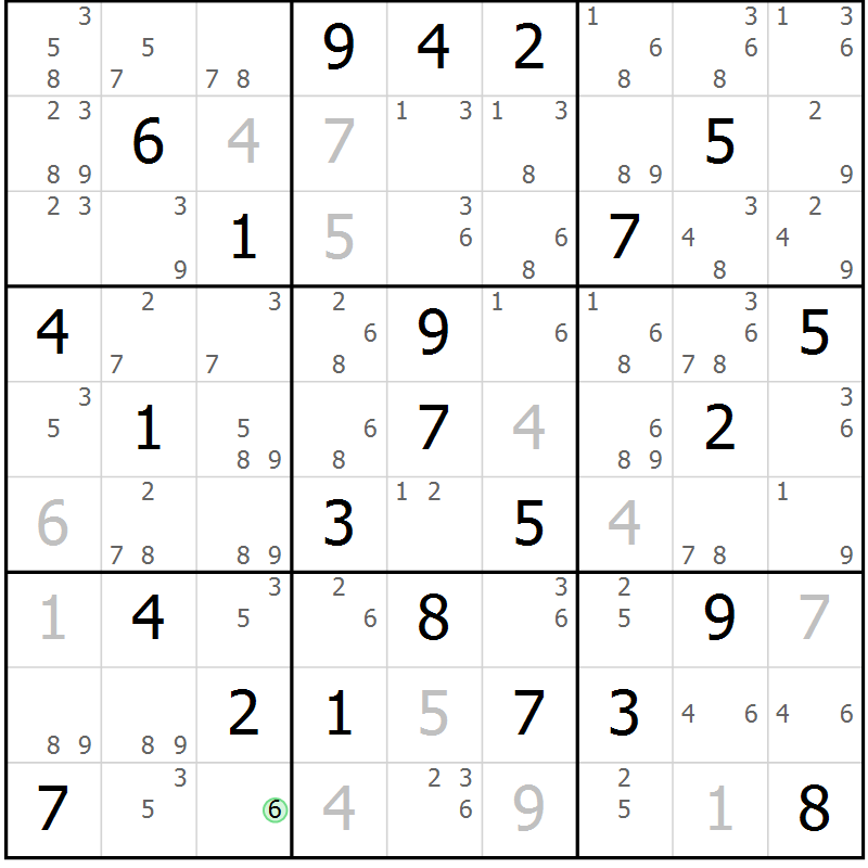 Position des candidats pour la solution de la Gr 37 page 40 du magazine de sudoku Sudoku Suprême n° 039