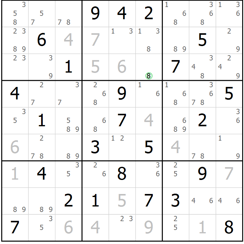 Position des candidats pour la solution de la Gr 37 page 40 du magazine de sudoku Sudoku Suprême n° 039