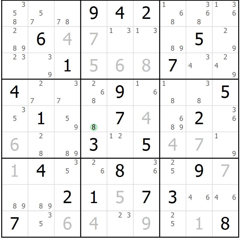 Position des candidats pour la solution de la Gr 37 page 40 du magazine de sudoku Sudoku Suprême n° 039