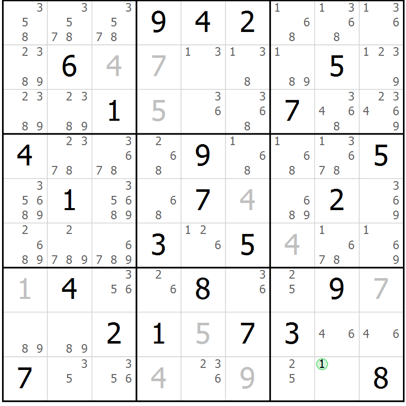 Position des candidats pour la solution de la Gr 37 page 40 du magazine de sudoku Sudoku Suprême n° 039