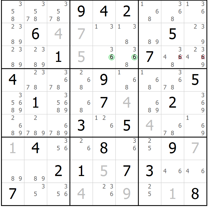 Position des candidats pour la solution de la Gr 37 page 40 du magazine de sudoku Sudoku Suprême n° 039