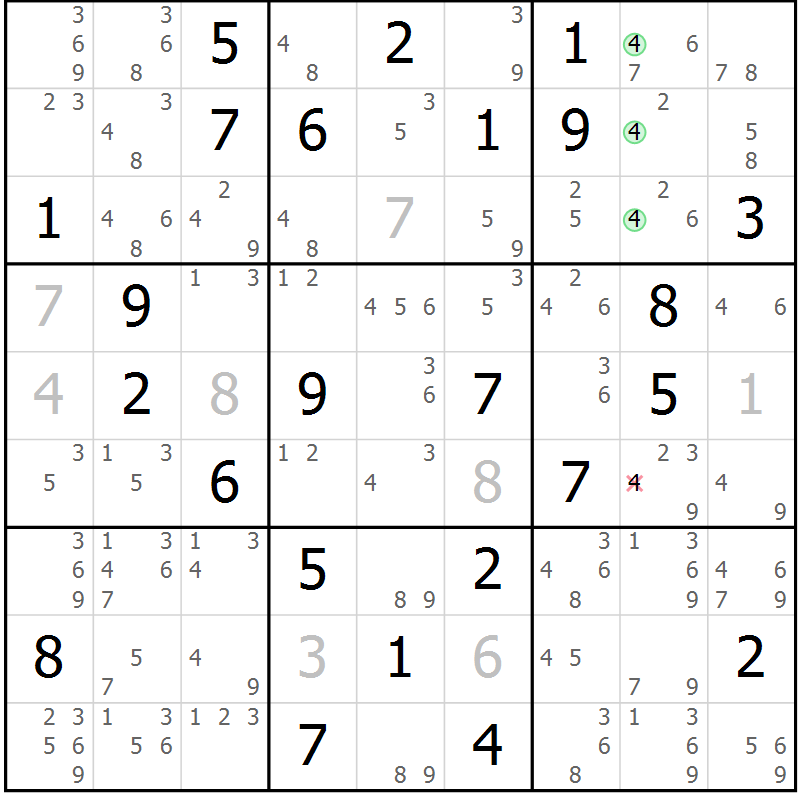Position des candidats pour la solution de la Gr 38 page 41 du magazine de sudoku Sudoku Suprême n° 039