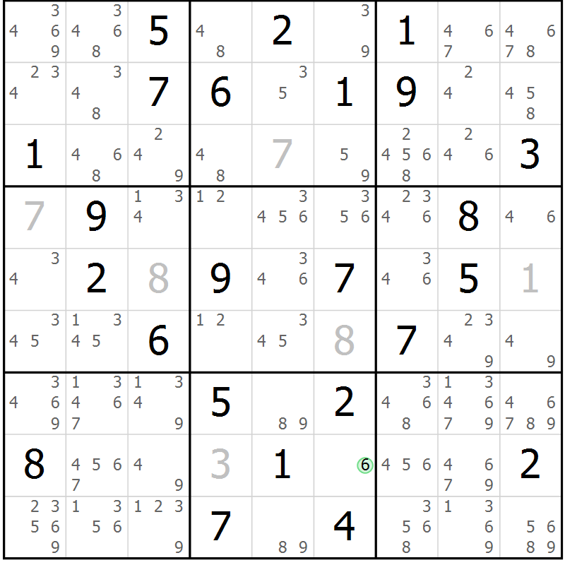 Position des candidats pour la solution de la Gr 38 page 41 du magazine de sudoku Sudoku Suprême n° 039