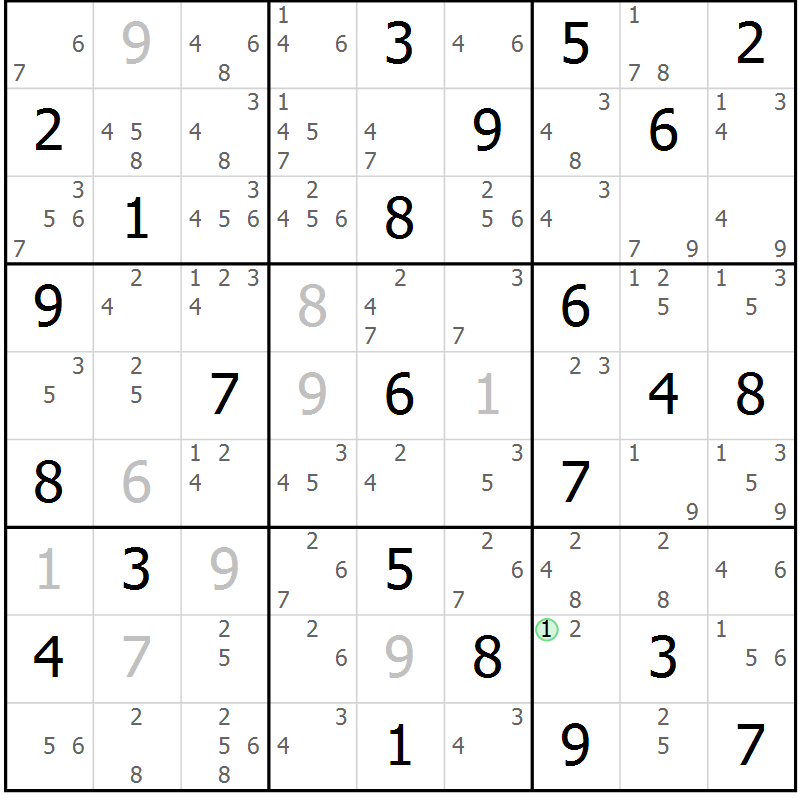 Position des candidats pour la solution de la Gr 39 page 42 du magazine de sudoku Sudoku Suprême n° 039