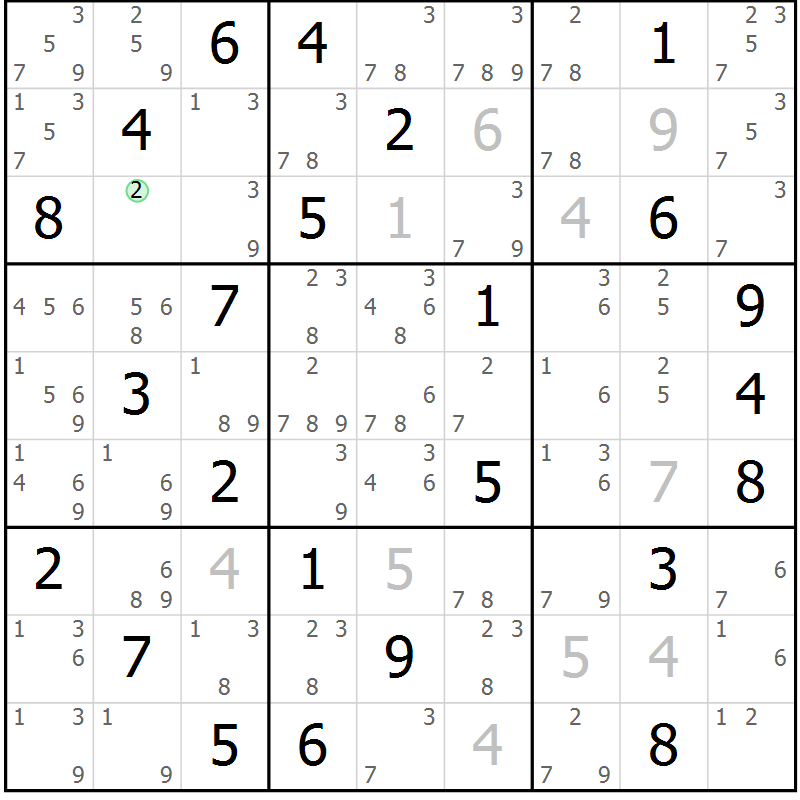 Position des candidats pour la solution de la Gr 41 page 44 du magazine de sudoku Sudoku Suprême n° 039