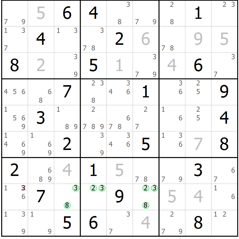 Position des candidats pour la solution de la Gr 41 page 44 du magazine de sudoku Sudoku Suprême n° 039