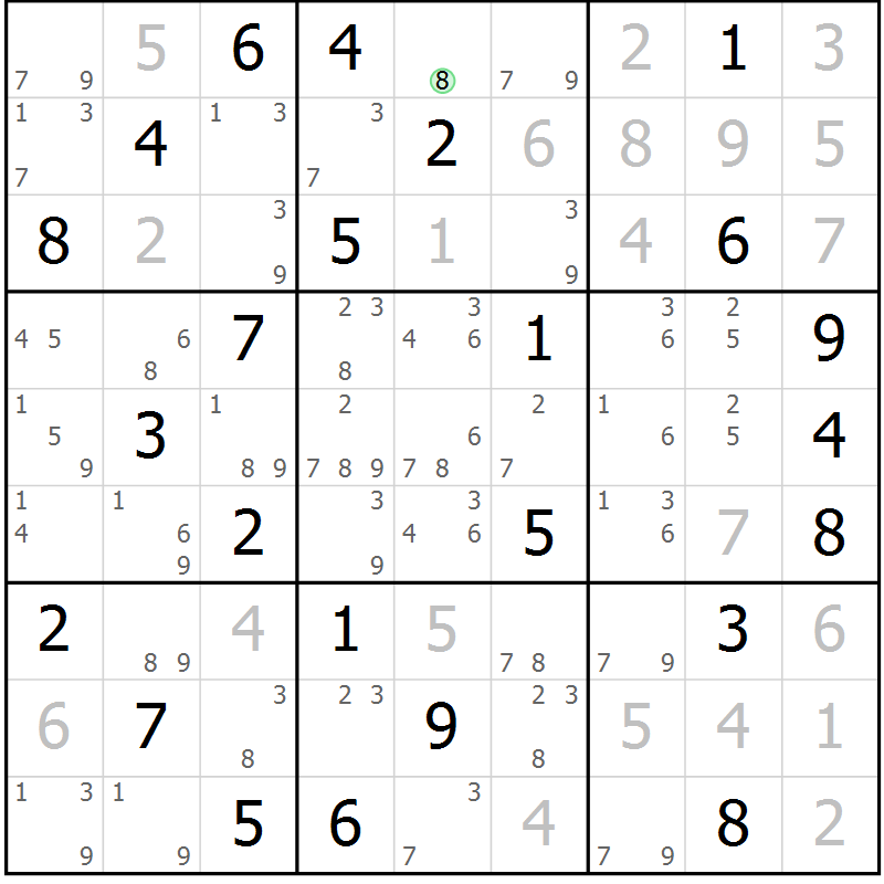 Position des candidats pour la solution de la Gr 41 page 44 du magazine de sudoku Sudoku Suprême n° 039