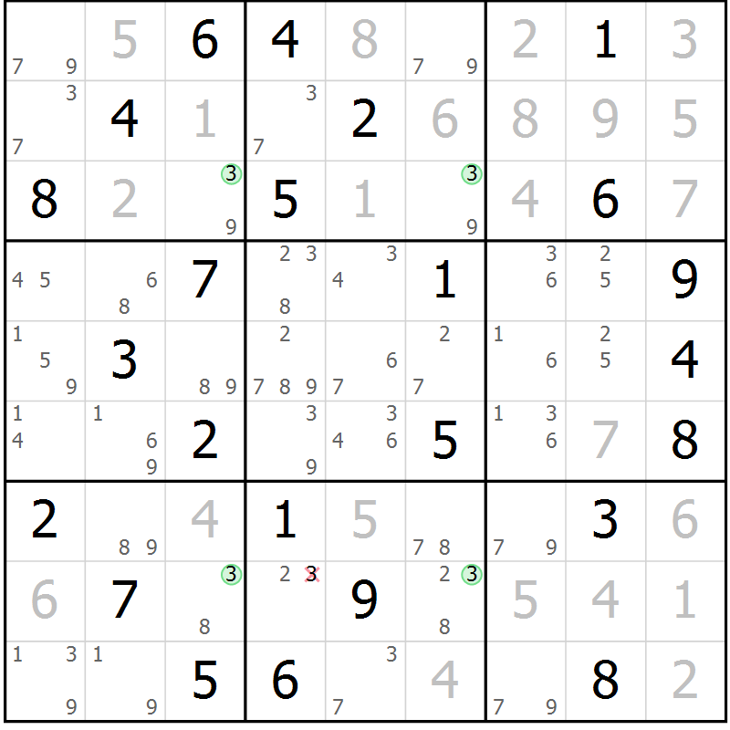 Position des candidats pour la solution de la Gr 41 page 44 du magazine de sudoku Sudoku Suprême n° 039