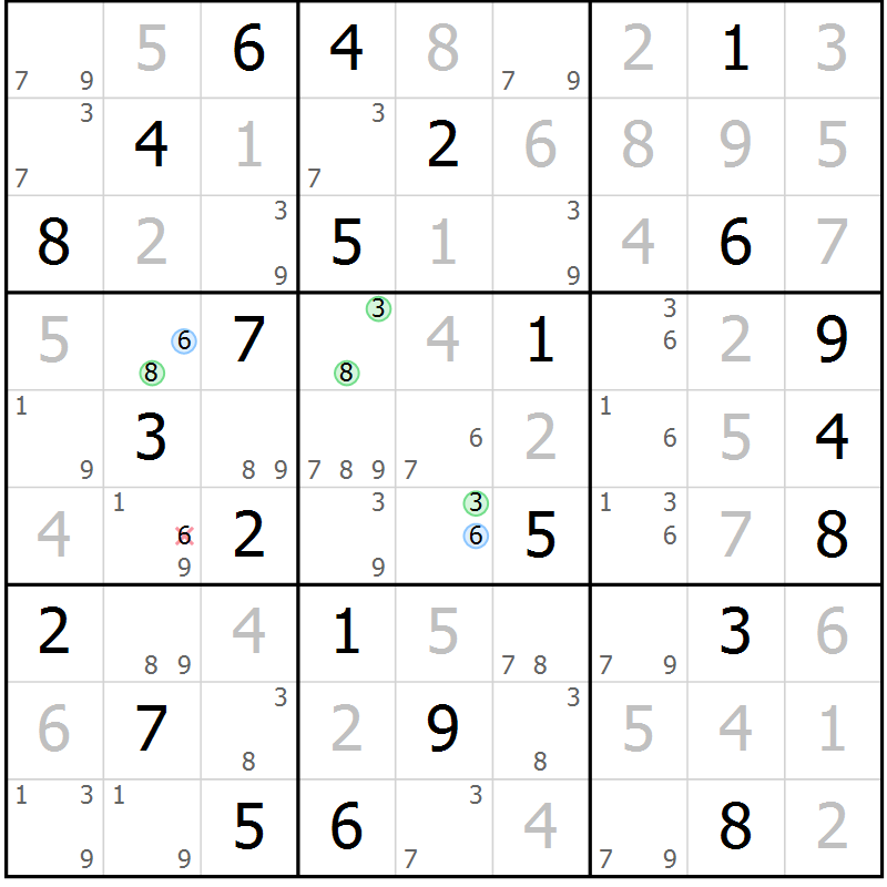 Position des candidats pour la solution de la Gr 41 page 44 du magazine de sudoku Sudoku Suprême n° 039